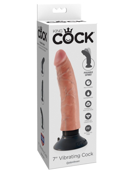 Вибромассажер телесного цвета 7 Vibrating Cock - 20 см. Вибромассажер телесного цвета 7 Vibrating Cock - 20 см.