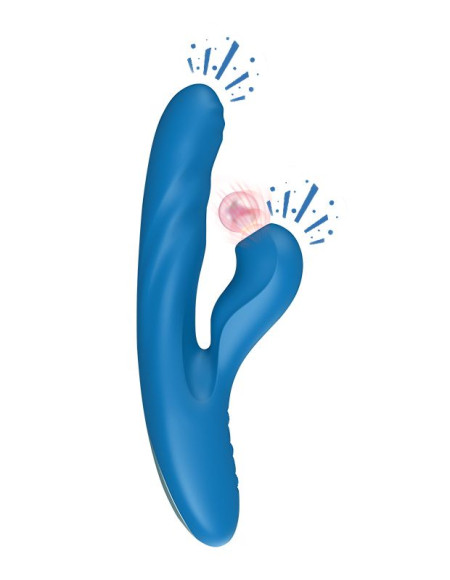 Голубой вибратор Otto с возвратно-поступательными движениями, вакуумом и подогревом - 22,2 см. Голубой вибратор Otto с возвратно-поступательными движениями, вакуумом и подогревом - 22,2 см.