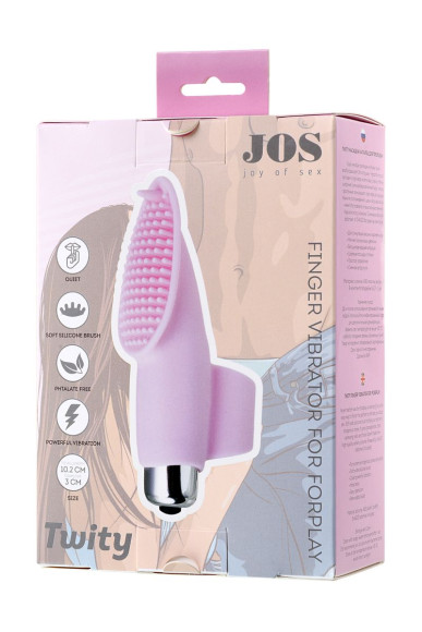 Нежно-розовая вибронасадка на палец JOS TWITY - 10,2 см. Нежно-розовая вибронасадка на палец JOS TWITY - 10,2 см.