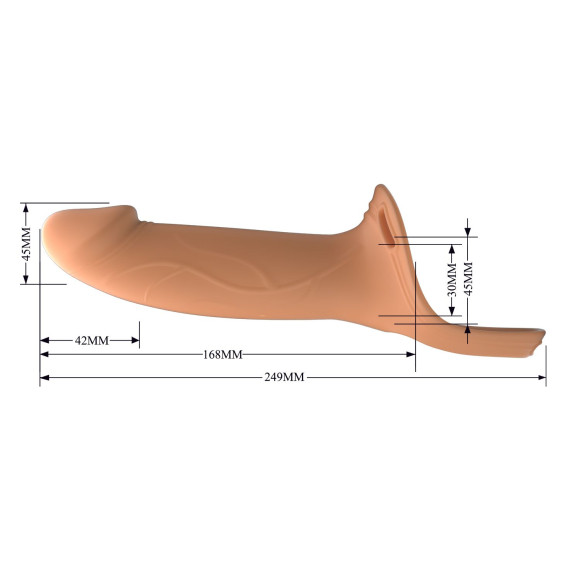 Телесный полый мужской страпон London - 16,8 см. Телесный полый мужской страпон London - 16,8 см.