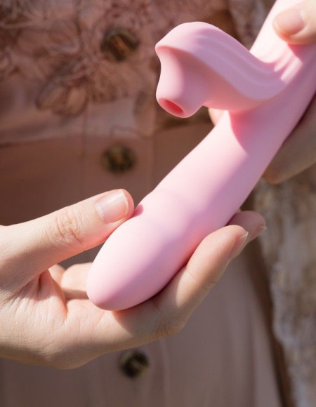 Розовый вибратор Anita с возвратно-поступательными движениями и вакуумом - 21,1 см. Розовый вибратор Anita с возвратно-поступательными движениями и вакуумом - 21,1 см.