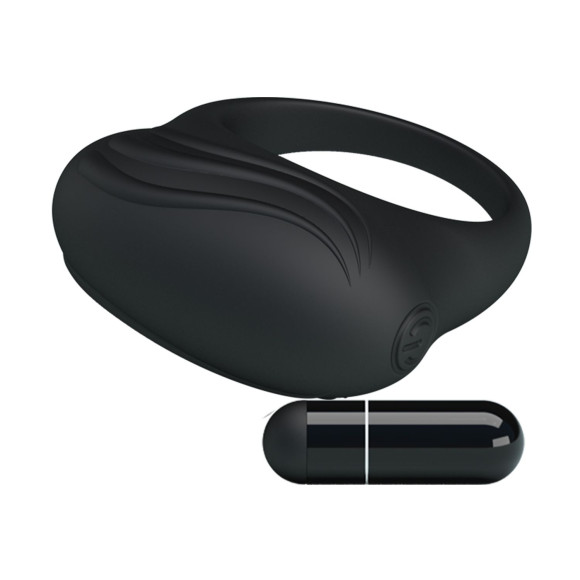 Черное вибрирующее эрекционное кольцо Черное вибрирующее эрекционное кольцо