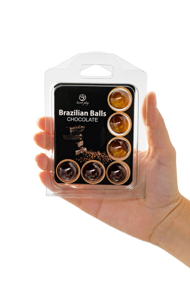 Набор из 6 шариков с массажным маслом Brazilian Balls с ароматом шоколада Набор из 6 шариков с массажным маслом Brazilian Balls с ароматом шоколада