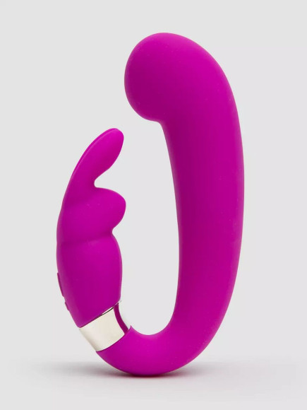 Лиловый вибратор Mini G-Spot Curve Vibe с клиторальным зайчиком Лиловый вибратор Mini G-Spot Curve Vibe с клиторальным зайчиком