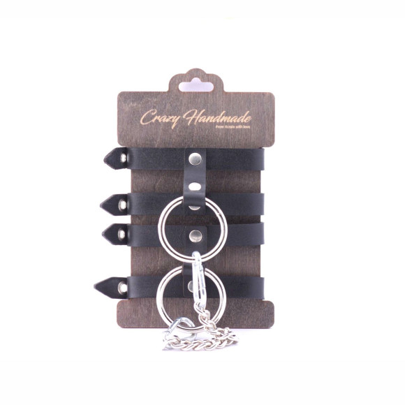 Черные однослойные оковы на цепочке Черные однослойные оковы на цепочке