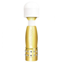 Золотистый жезловый мини-вибратор с кристаллами Mini Massager Gold Edition Золотистый жезловый мини-вибратор с кристаллами Mini Massager Gold Edition