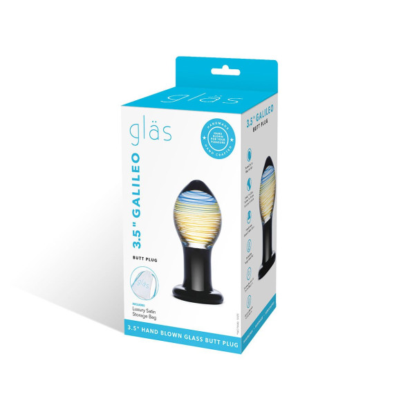 Яркая стеклянная втулка для анальной стимуляции, 9 см Яркая стеклянная втулка для анальной стимуляции, 9 см