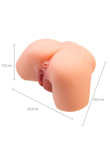 Телесный реалистичный мастурбатор-полуторс с 2 любовными входами Телесный реалистичный мастурбатор-полуторс с 2 любовными входами