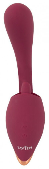Малиновый вибратор с подвижными язычками 2 Function Vibrator - 20,6 см.