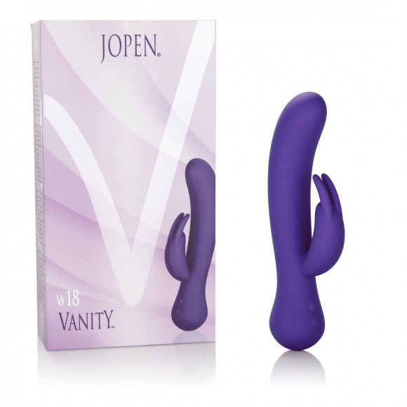Фиолетовый вибратор со стимулятором клитора Vanity Vs18 - 21 см.