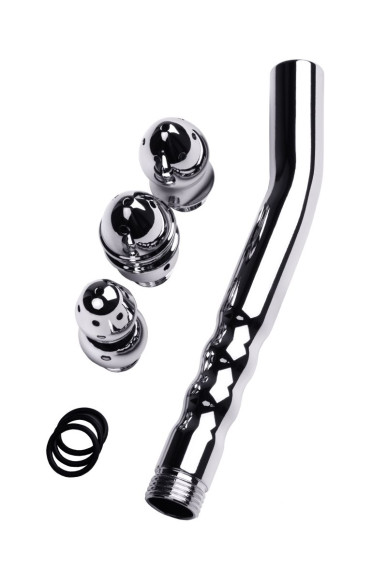 Металлический анальный душ с тремя насадками Металлический анальный душ с тремя насадками