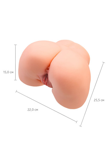 Телесный мастурбатор в форме попки с 2 любовными входами Телесный мастурбатор в форме попки с 2 любовными входами