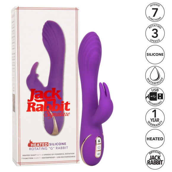 Фиолетовый вибратор-кролик с нагревом Jack Rabbit Signature Heated Silicone Rotating - 21,5 см. Фиолетовый вибратор-кролик с нагревом Jack Rabbit Signature Heated Silicone Rotating - 21,5 см.