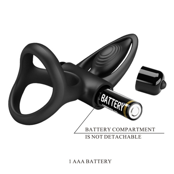 Черное эрекционное кольцо с 10 режимами вибрации и подхватом мошонки Черное эрекционное кольцо с 10 режимами вибрации и подхватом мошонки