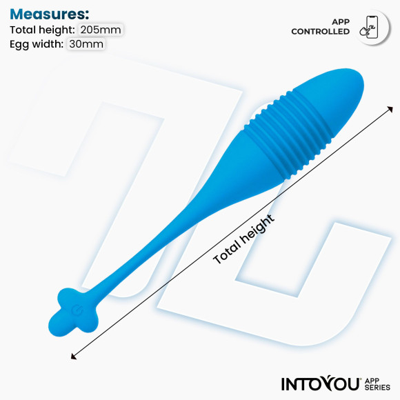 Синее интерактивное виброяйцо с поступательными движениями Thrusting Egg Синее интерактивное виброяйцо с поступательными движениями Thrusting Egg