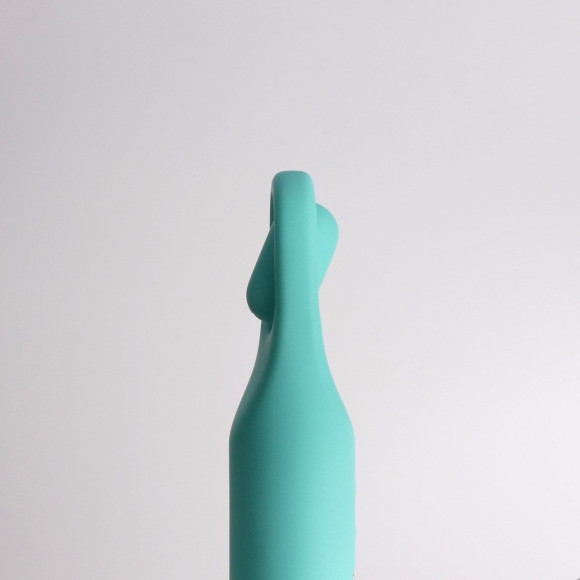 Бирюзовая многофункциональная вибропуля с щеточкой Бирюзовая многофункциональная вибропуля с щеточкой