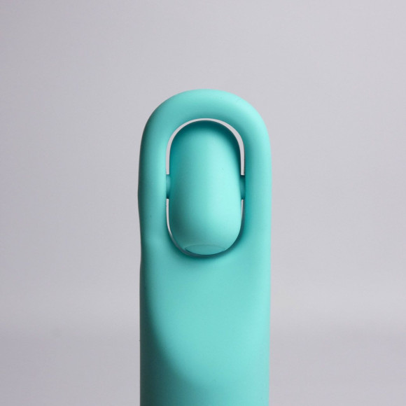 Бирюзовая многофункциональная вибропуля с щеточкой Бирюзовая многофункциональная вибропуля с щеточкой