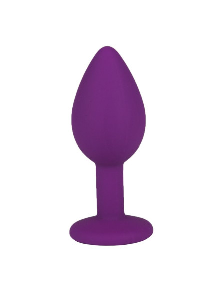 Фиолетовая силиконовая пробка с прозрачным кристаллом - 7,3 см. Фиолетовая силиконовая пробка с прозрачным кристаллом - 7,3 см.