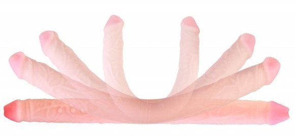 Телесный двухсторонний фаллоимитатор-реалистик - 47,7 см. Телесный двухсторонний фаллоимитатор-реалистик - 47,7 см.