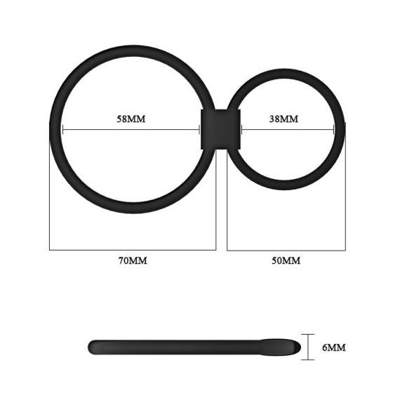Черное двойное эрекционное кольцо Черное двойное эрекционное кольцо