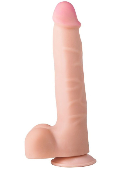 Рельефный фаллоимитатор из неоскин - 22,5 см. Рельефный фаллоимитатор из неоскин - 22,5 см.