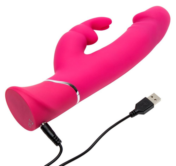Розовый вибратор-кролик Realistic Dual Density Rechargeable Rabbit Vibrator - 25,5 см. Розовый вибратор-кролик Realistic Dual Density Rechargeable Rabbit Vibrator - 25,5 см.