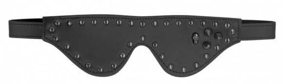 Черная маска на глаза с заклепками и шипами
