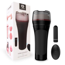 Черный мастурбатор-вагина с вибропулей и пультом ДУ