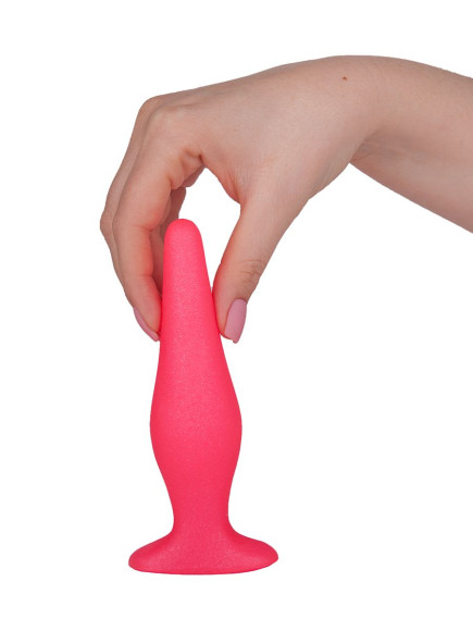 Розовая анальная пробка с узеньким кончиком - 14 см. Розовая анальная пробка с узеньким кончиком - 14 см.