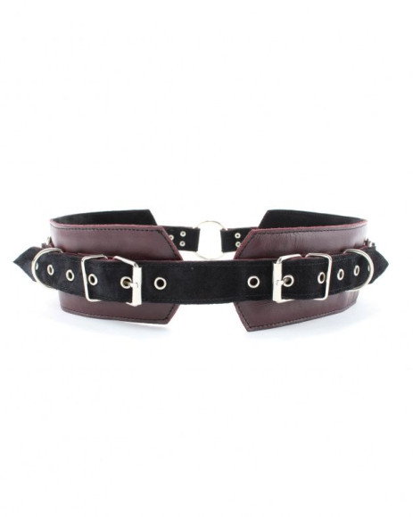 Бордовый пояс с колечками для крепления наручников Maroon Leather Belt Бордовый пояс с колечками для крепления наручников Maroon Leather Belt