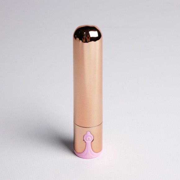 Золотистая перезаряжаемая вибропуля - 9,5 см. Золотистая перезаряжаемая вибропуля - 9,5 см.