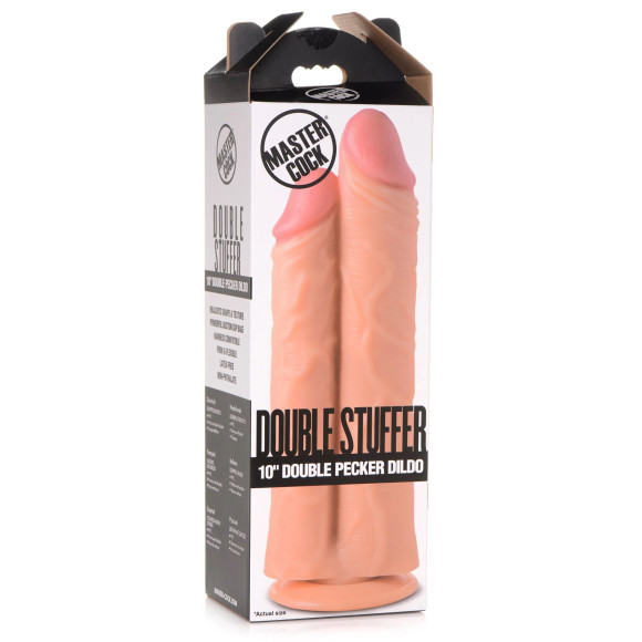 Телесный сдвоенный фаллоимитатор Double Stuffer 10 Double Pecker Dildo - 27 см. Телесный сдвоенный фаллоимитатор Double Stuffer 10 Double Pecker Dildo - 27 см.