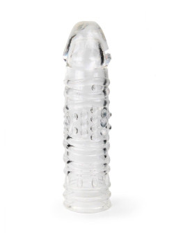 Прозрачная закрытая насадка на пенис - 17 см.