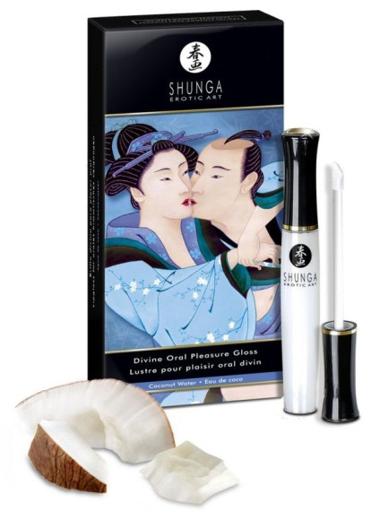 Возбуждающий блеск для губ с ароматом кокоса Божественное удовольствие - 10 мл. Возбуждающий блеск для губ с ароматом кокоса Божественное удовольствие - 10 мл.