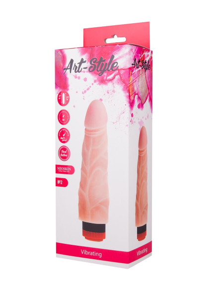 Телесный вибратор ART-Style №2 со встроенным пультом - 20 см. Телесный вибратор ART-Style №2 со встроенным пультом - 20 см.