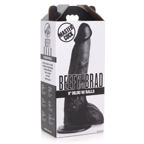 Черный фаллоимитатор Beefy Brad 9’’ Dildo with Balls - 22,4 см. Черный фаллоимитатор Beefy Brad 9’’ Dildo with Balls - 22,4 см.