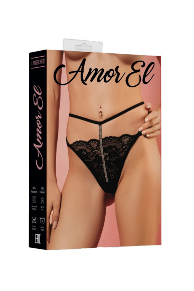 Трусики-стринги с декоративным пояском со стразами Трусики-стринги с декоративным пояском со стразами