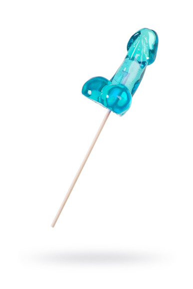 Голубой леденец в форме члена со вкусом блю кюрасао - 80 гр. Голубой леденец в форме члена со вкусом блю кюрасао - 80 гр.