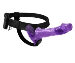 Женский страпон с вибрацией и вагинальной пробкой - 18 см. Женский страпон с вибрацией и вагинальной пробкой - 18 см.