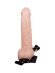 Пустотелый реалистичный фаллопротез на ремешках с заклепками - 18,5 см. Пустотелый реалистичный фаллопротез на ремешках с заклепками - 18,5 см.