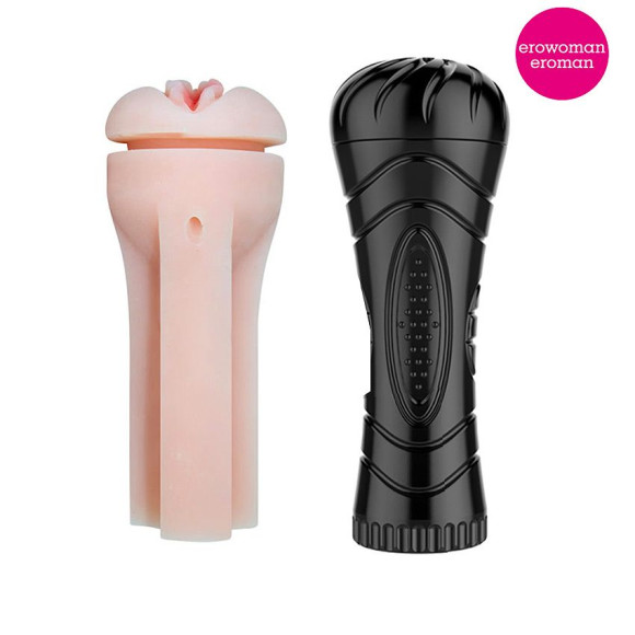 Мастурбатор-вагина в черной тубе без вибрации Мастурбатор-вагина в черной тубе без вибрации