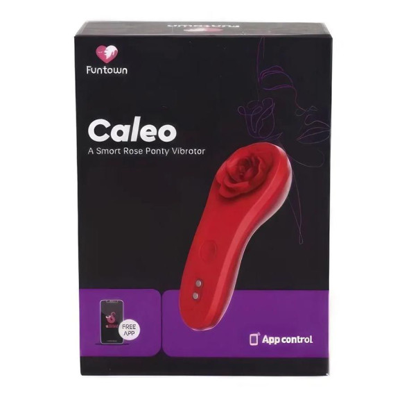 Красный вибратор в трусики Funtown Caleo с магнитным держателем-розой Красный вибратор в трусики Funtown Caleo с магнитным держателем-розой