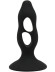Чёрная анальная пробка с полостями для сжатия и легкого введения - 11 см. Чёрная анальная пробка с полостями для сжатия и легкого введения - 11 см.
