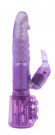 Фиолетовый вибратор с клиторальным пальчиком - 17,8 см.