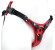 Красно-черный женский пояс с 2 способами крепления насадок и вагинальной пробкой Красно-черный женский пояс с 2 способами крепления насадок и вагинальной пробкой