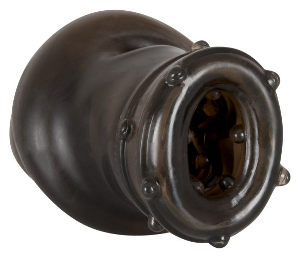 Насадка на пенис Rebel smoke с рёбрышками и отверстием под мошонку Насадка на пенис Rebel smoke с рёбрышками и отверстием под мошонку