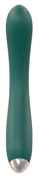 Зеленый вибратор для G-точки - 20 см. Зеленый вибратор для G-точки - 20 см.