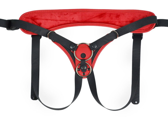 Красно-черные универсальные трусики с 2 способами крепления насадок Красно-черные универсальные трусики с 2 способами крепления насадок