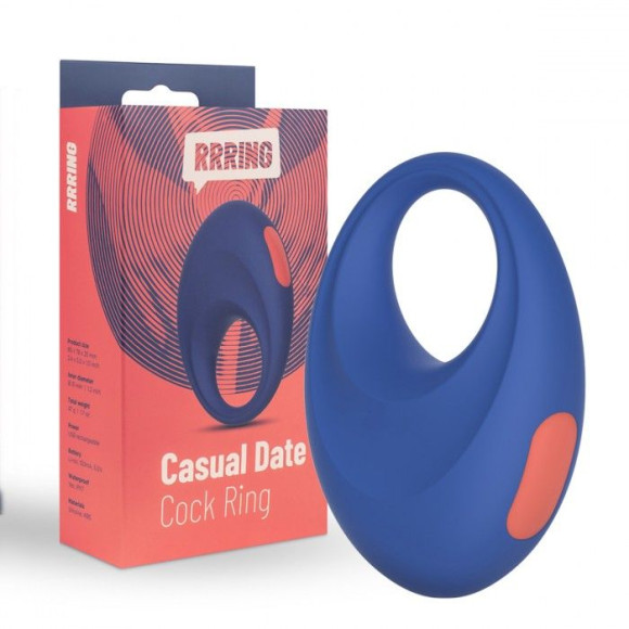 Синее эрекционное кольцо RRRING Casual Date Cock Ring Синее эрекционное кольцо RRRING Casual Date Cock Ring