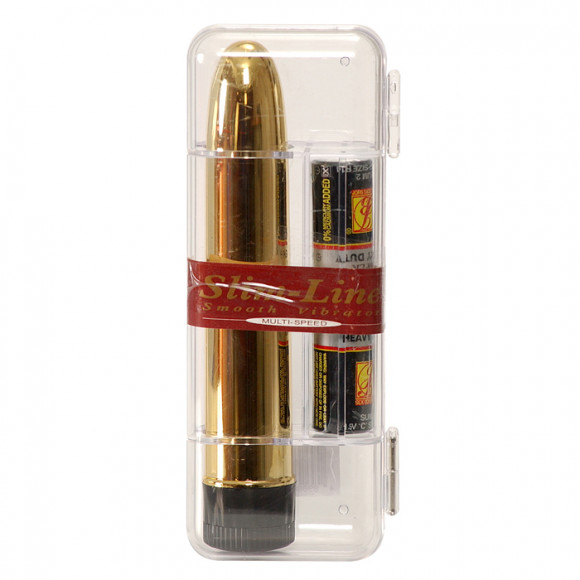 Золотистый классический вибратор TOTAL GOLD